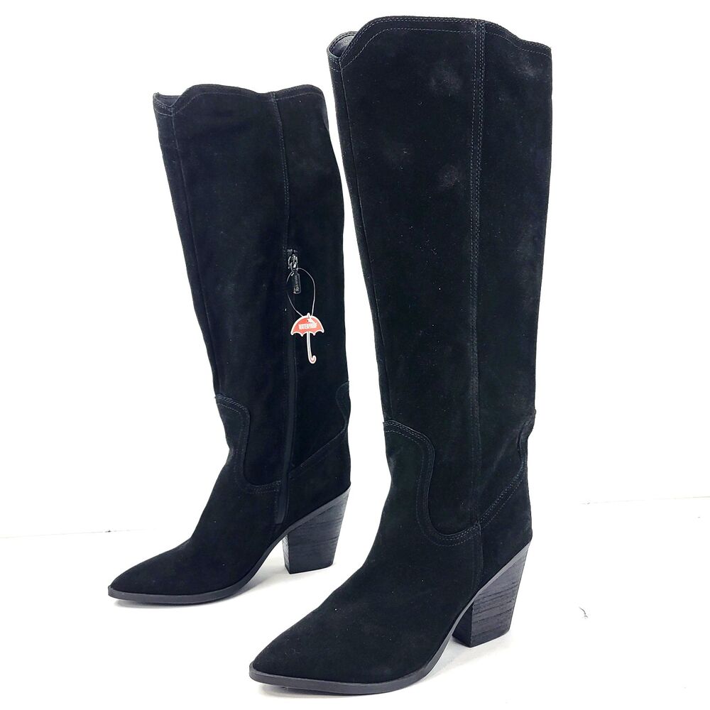 Blondo Willow Waterproof Knee High Tall Boot Black Suede Size 8 M